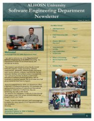 Software Engineering Department Newsletter - ALHOSN University