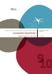 quadratic equations - the Australian Mathematical Sciences Institute