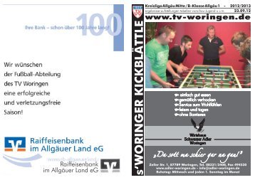 Kickblättle 23. September 2012 - TV Woringen