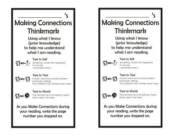 Making Connections Thinkmark by Donna - The Reading Lady
