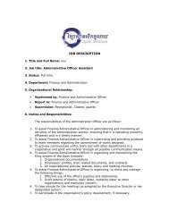 Job description of Administrative Officer Assistant