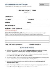 Copy Request Form - Manhattan School of Music