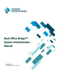 Back Office Bridge - User Manual - Trading Technologies