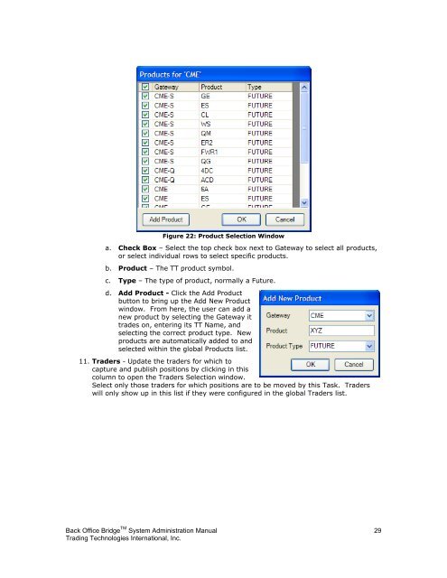 Back Office Bridge - User Manual - Trading Technologies