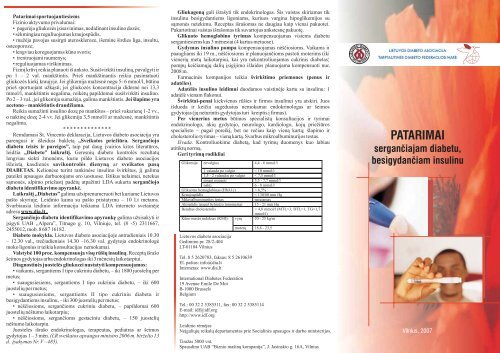 PATARIMAI - Lietuvos diabeto asociacija
