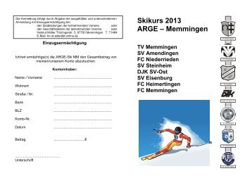 Skikurs 2013 ARGE – Memmingen - TV Memmingen 1859 e.V.