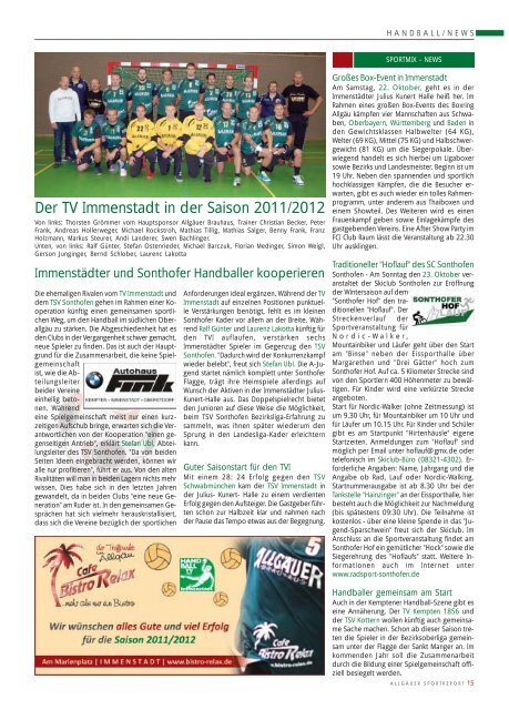 ASR Sport Ausgabe Oktober 2011 - Allgäu Sport Report