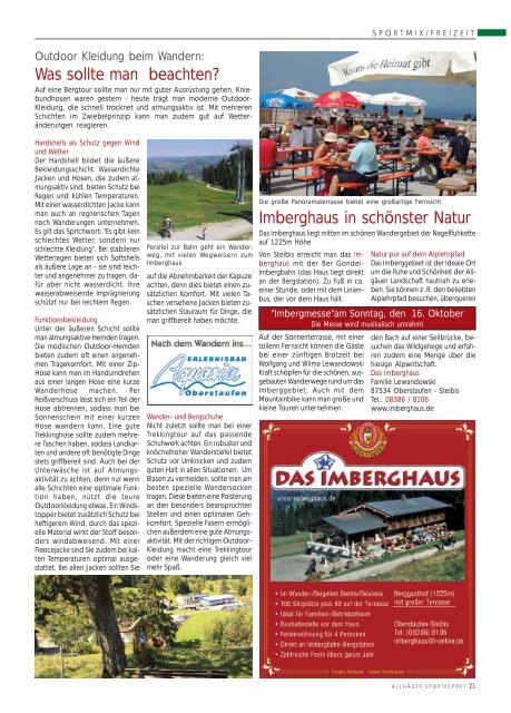 ASR Sport Ausgabe Oktober 2011 - Allgäu Sport Report