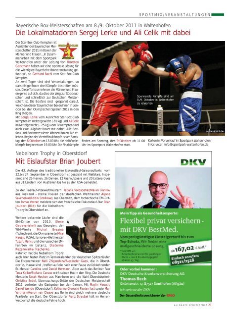 ASR Sport Ausgabe Oktober 2011 - Allgäu Sport Report