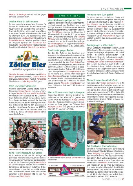 ASR Sport Ausgabe Oktober 2011 - Allgäu Sport Report
