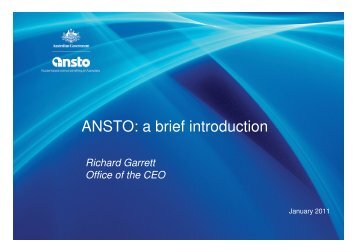 ANSTO: a brief introduction - ainse