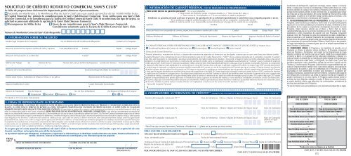 solicitud de crédito rotativo comercial sam's club - AEAP.es