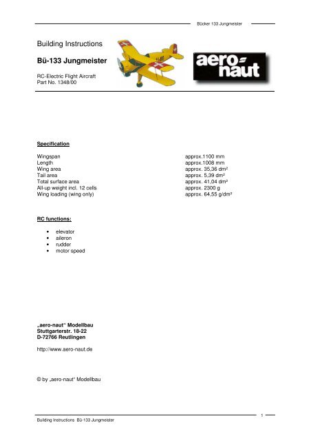 Download Manual for Aero-naut Buecker Jungmeister 133