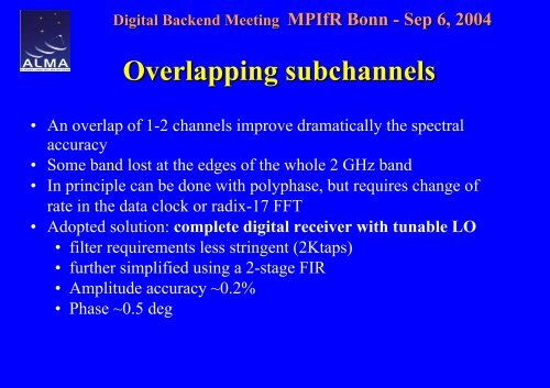 Tunable Digital Filter for the ALMA Correlator - RadioNet