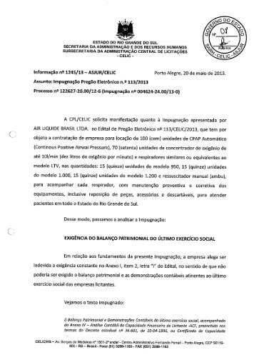 Resposta da ImpugnaÃ§Ã£o-Air Liquide Brasil Ltda. - Central de ...