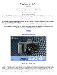 Yashica 230-AF camera manual, Yashica camera manual - Butkus.org