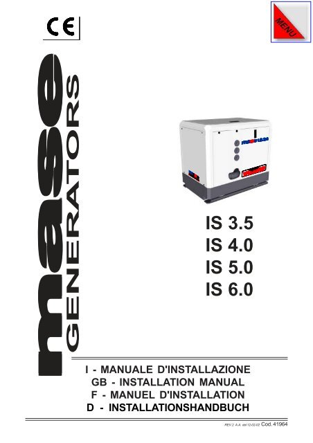 41964 MAN INSTALIS3.5-5.0.p65 - Mase Generators of North America