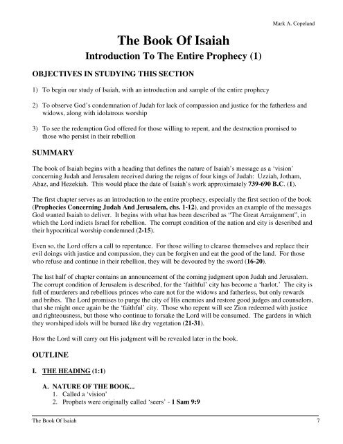 The Book Of Isaiah - Executable Outlines