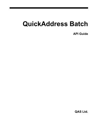 QuickAddress Batch - QAS.com