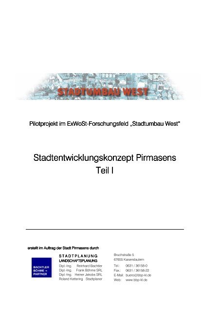 Stadtentwicklungskonzept Pirmasens Stadtentwicklungskonzept ...