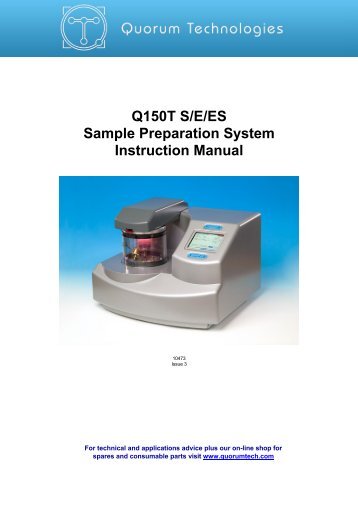 Q150T S/E/ES Sample Preparation System Instruction Manual