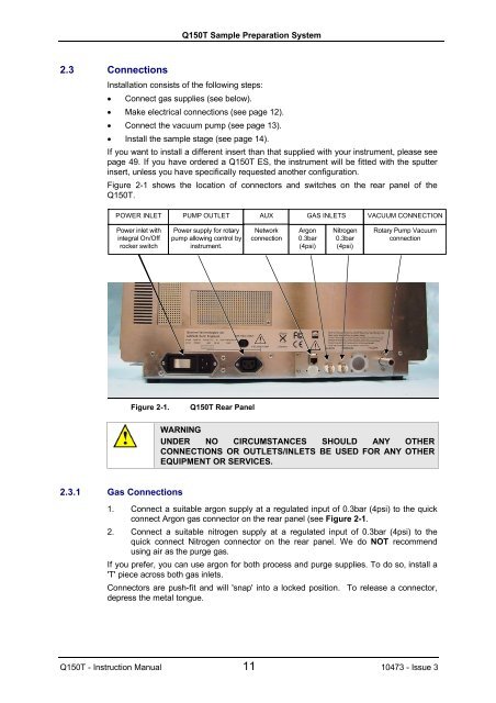 Q150T S/E/ES Sample Preparation System Instruction Manual