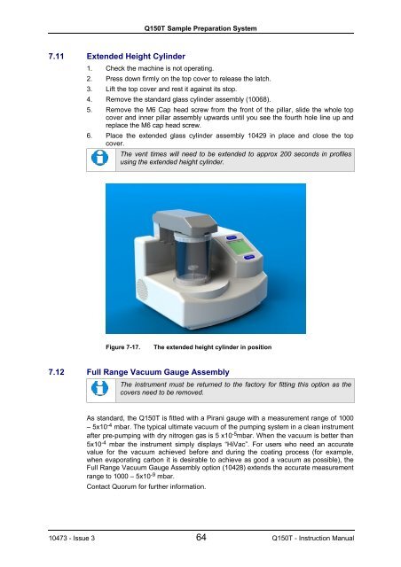 Q150T S/E/ES Sample Preparation System Instruction Manual
