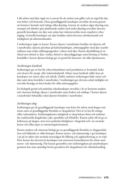 Kommentarer till Naturbruksprogrammet (1,0 MB) - Skolverket