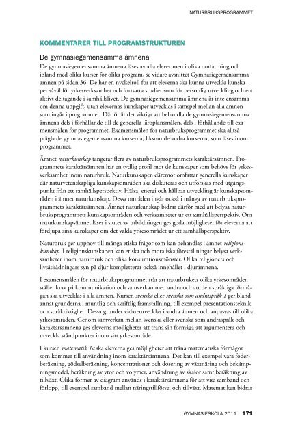 Kommentarer till Naturbruksprogrammet (1,0 MB) - Skolverket