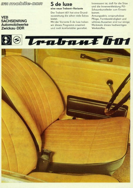 Trabant 601S de luxe - Original-Trabant.de