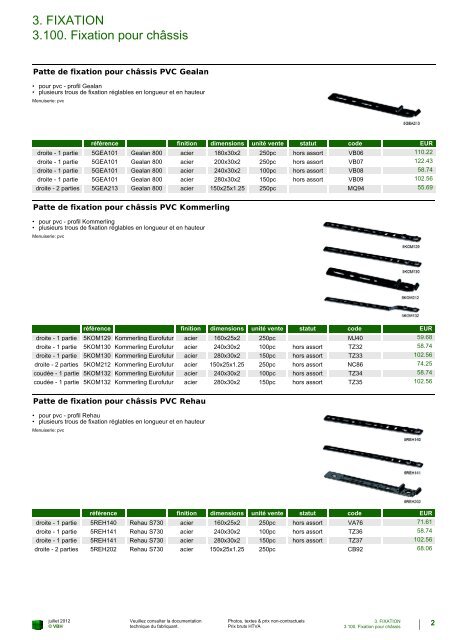 Pattes de fixations - VBH - Hody