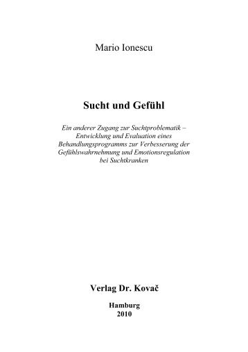 Sucht und Gefühl - Verlag Dr. Kovač