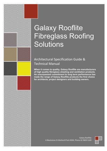 Architect Booklet (PDF 2MB) - Galaxy Rooflite® Website