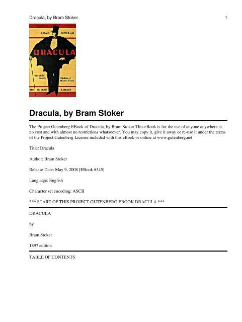 Dracula, by Bram Stoker