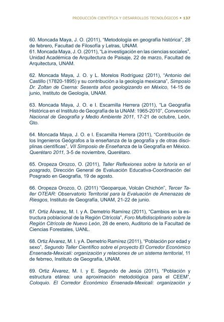 4Â°. Informe de Actividades - Instituto de GeografÃ­a - UNAM