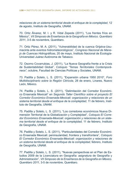 4Â°. Informe de Actividades - Instituto de GeografÃ­a - UNAM