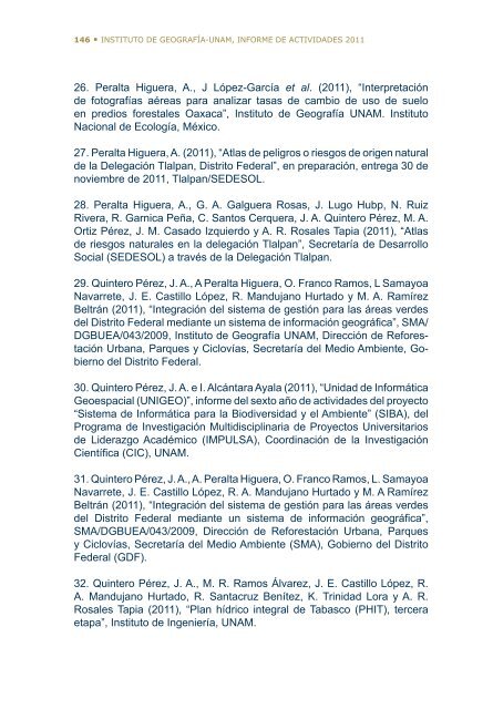 4Â°. Informe de Actividades - Instituto de GeografÃ­a - UNAM