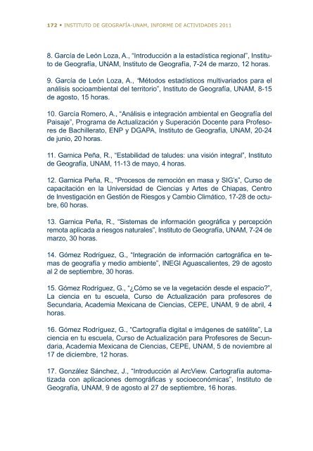 4Â°. Informe de Actividades - Instituto de GeografÃ­a - UNAM