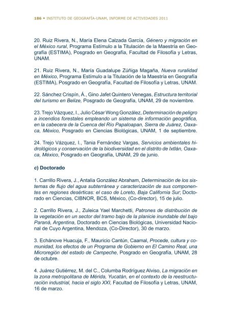 4Â°. Informe de Actividades - Instituto de GeografÃ­a - UNAM