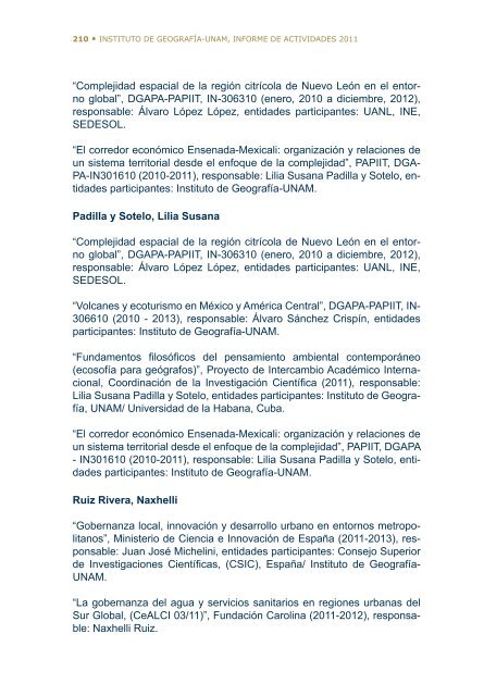 4Â°. Informe de Actividades - Instituto de GeografÃ­a - UNAM