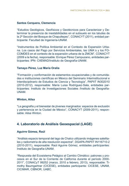 4Â°. Informe de Actividades - Instituto de GeografÃ­a - UNAM