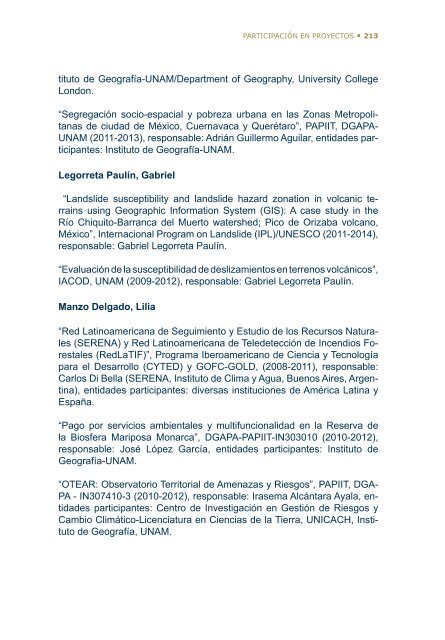 4Â°. Informe de Actividades - Instituto de GeografÃ­a - UNAM