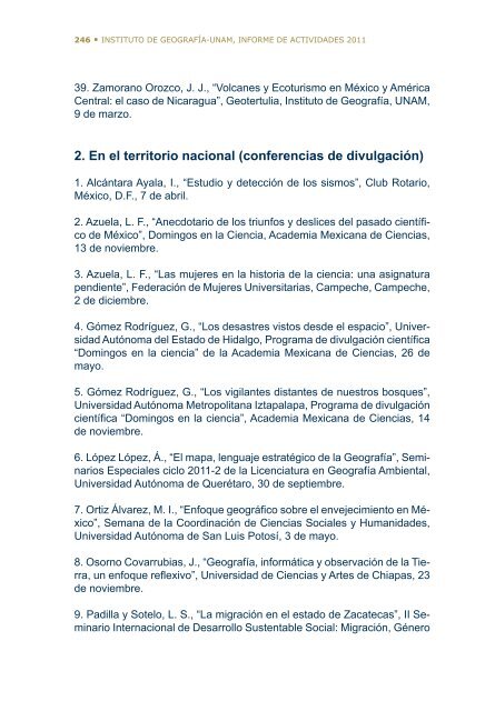 4Â°. Informe de Actividades - Instituto de GeografÃ­a - UNAM