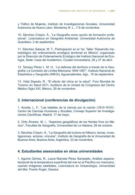 4Â°. Informe de Actividades - Instituto de GeografÃ­a - UNAM