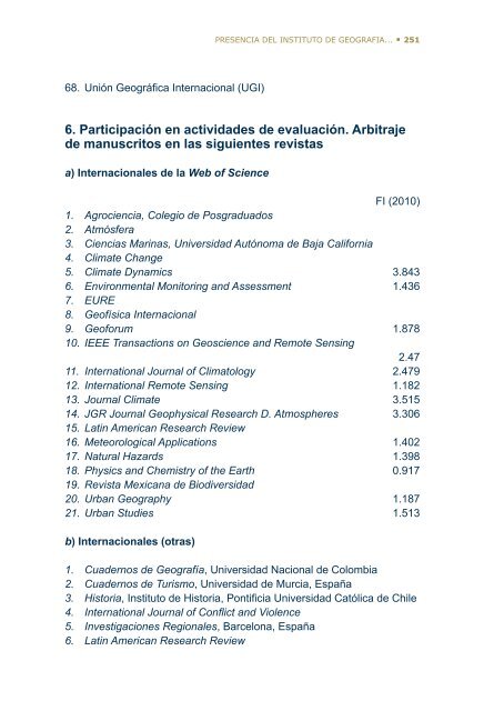 4Â°. Informe de Actividades - Instituto de GeografÃ­a - UNAM