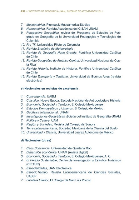 4Â°. Informe de Actividades - Instituto de GeografÃ­a - UNAM