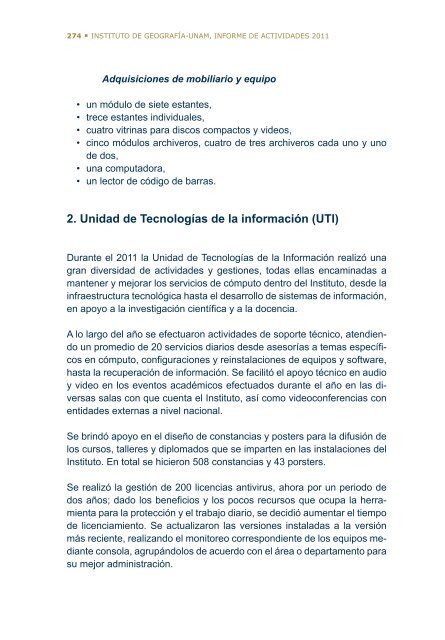 4Â°. Informe de Actividades - Instituto de GeografÃ­a - UNAM