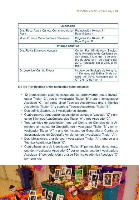 4Â°. Informe de Actividades - Instituto de GeografÃ­a - UNAM