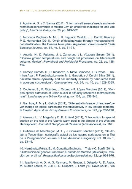 4Â°. Informe de Actividades - Instituto de GeografÃ­a - UNAM