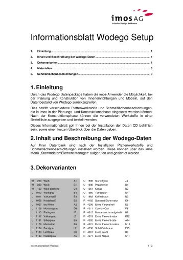 Informationsblatt Wodego Setup - imos